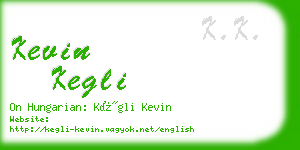 kevin kegli business card